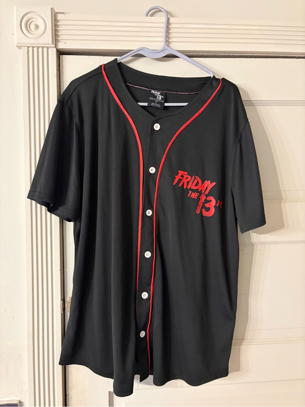 Friday the 13th Black & Red Button-Up Jersey